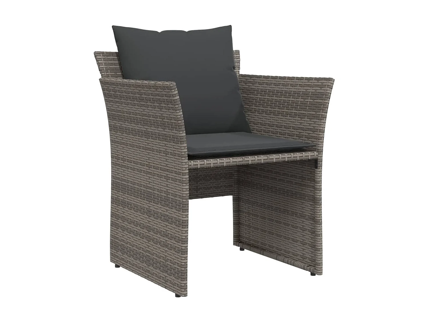 Chaise de jardin avec tabouret gris résine tressée