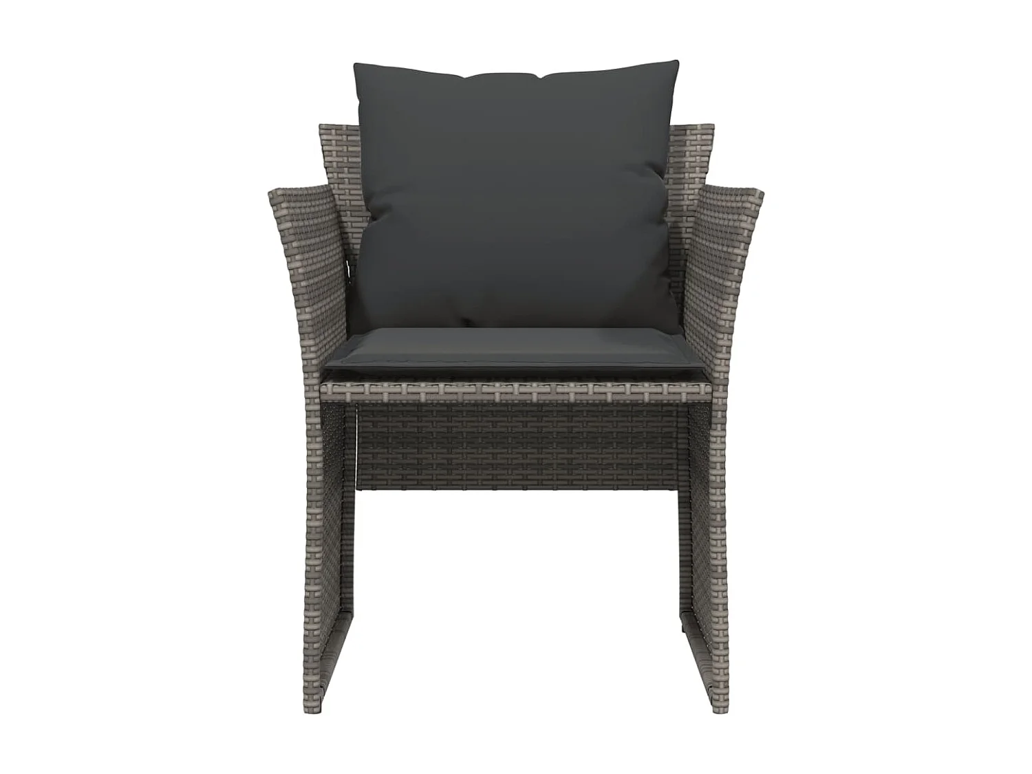 Chaise de jardin avec tabouret gris résine tressée