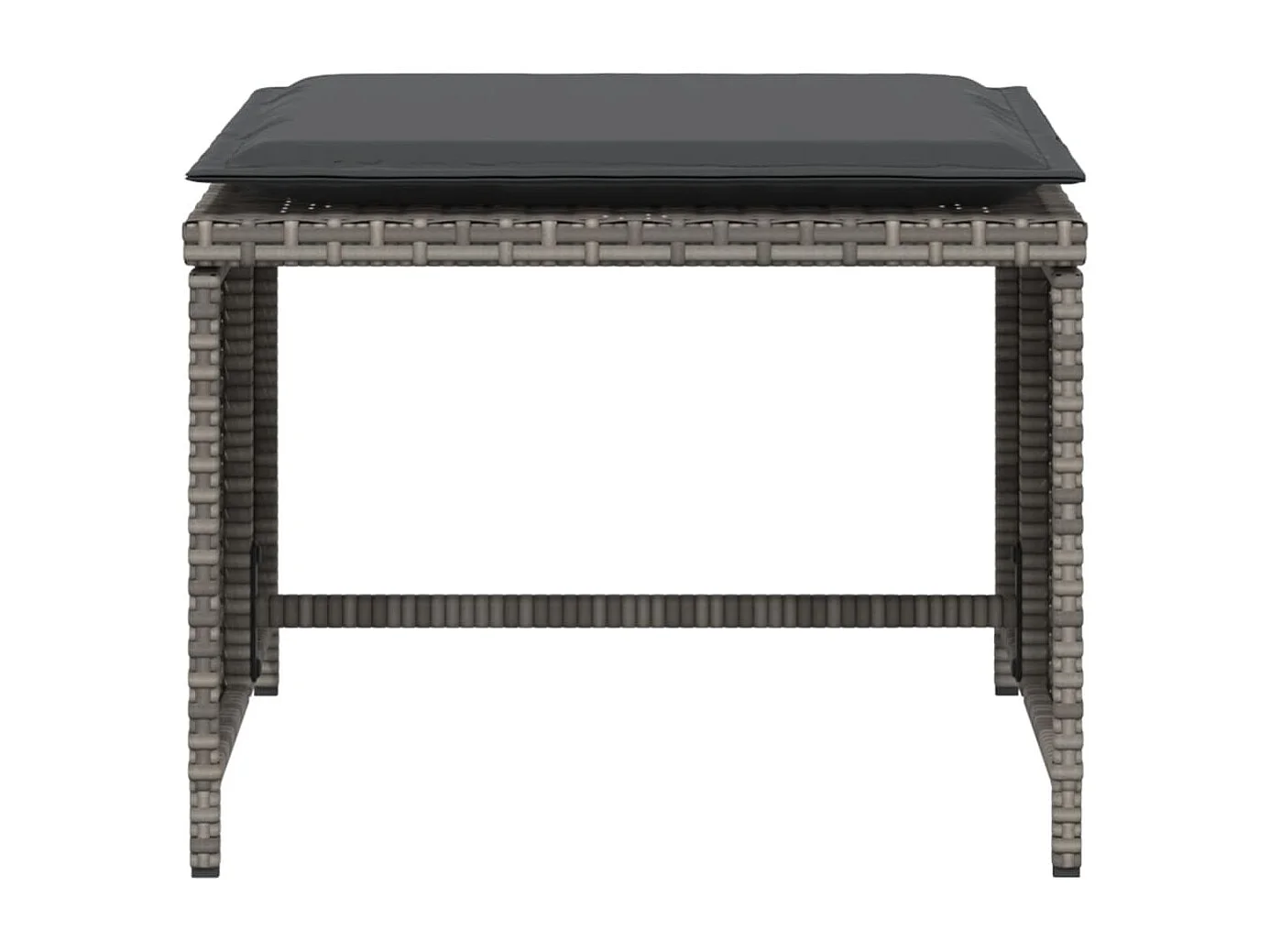 Chaise de jardin avec tabouret gris résine tressée