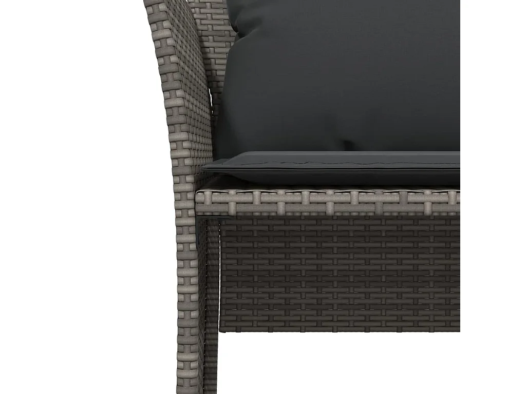 Chaise de jardin avec tabouret gris résine tressée