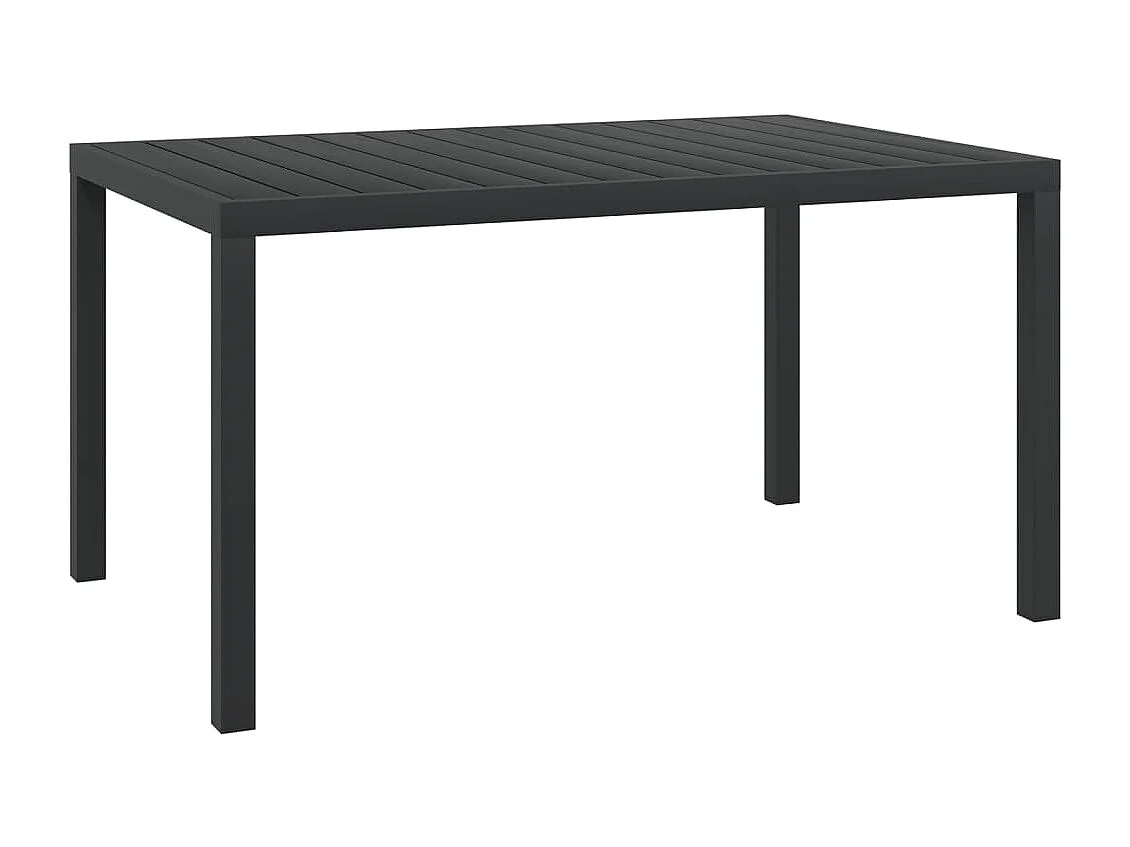 Juego de comedor para jardín 7 piezas aluminio negro