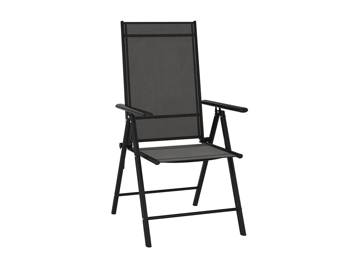 Set da Pranzo da Giardino 7 pz Nero in Alluminio