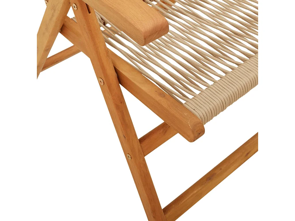 Ensemble à Manger de jardin 7 pcs beige polypropylène et bois