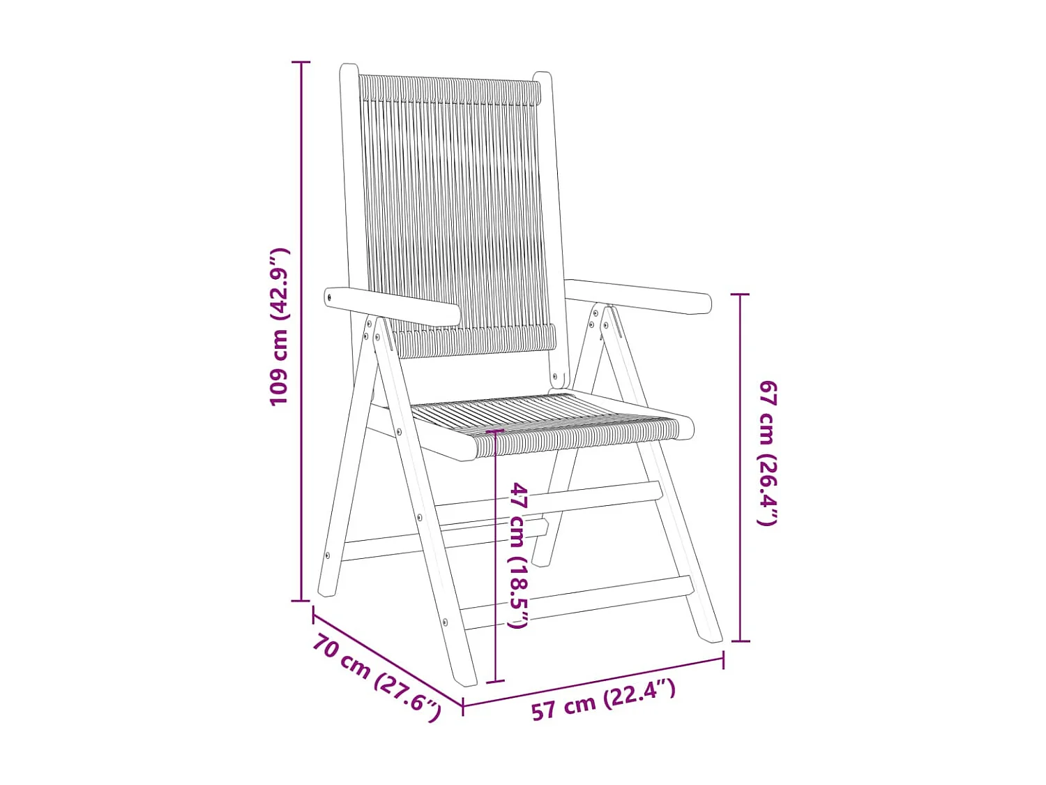 Ensemble à Manger de jardin 7 pcs beige polypropylène et bois