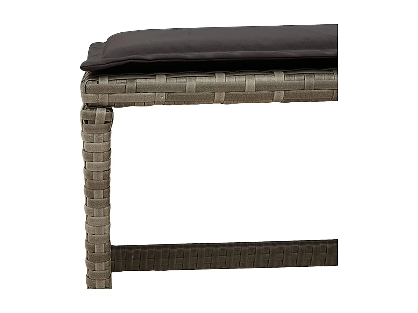 Set da Pranzo da Giardino 17pz con Cuscini Grigio in Polyrattan