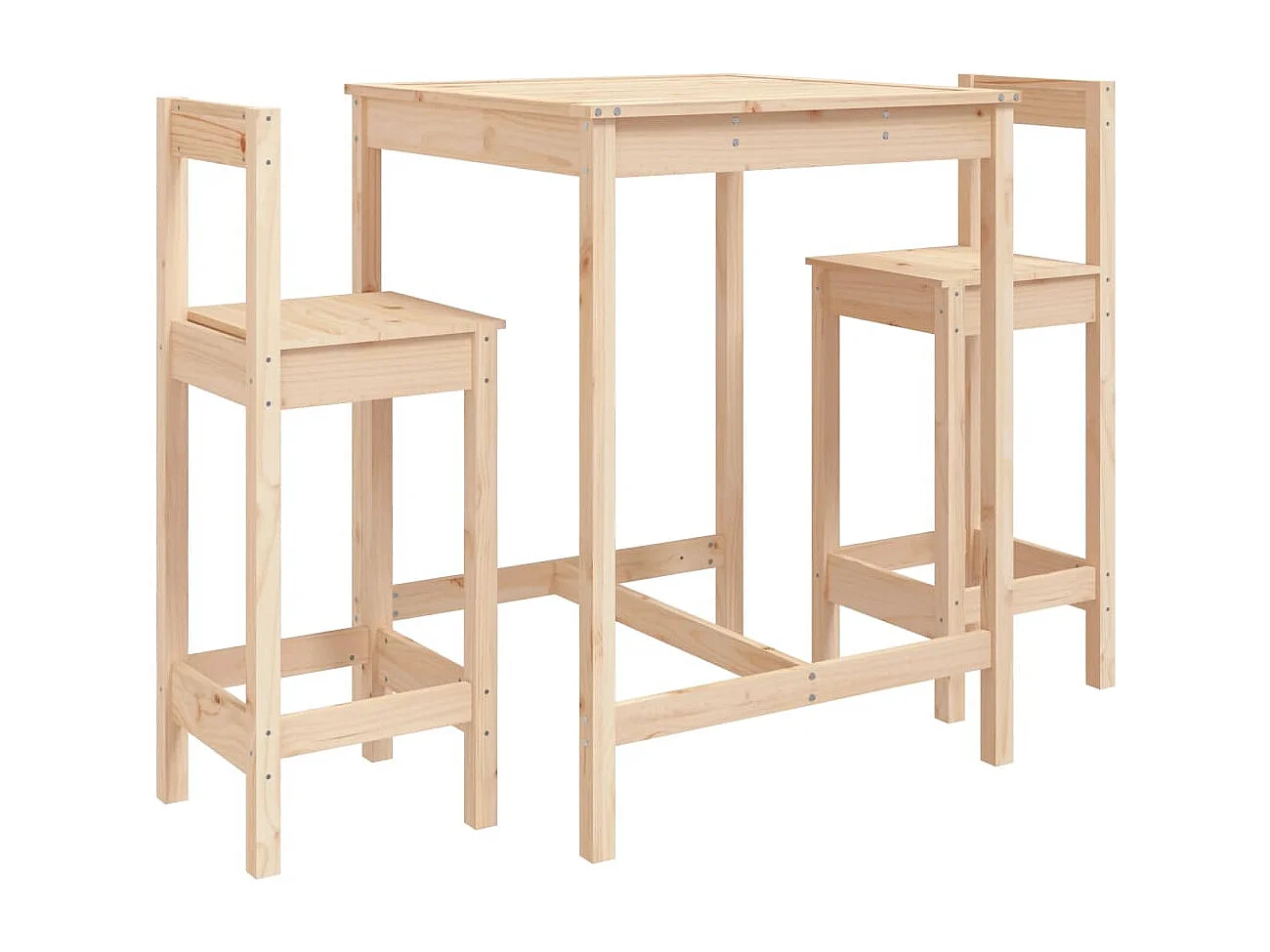 Ensemble de bar de jardin 3 pcs bois de pin massif