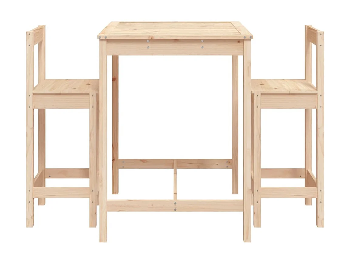 Ensemble de bar de jardin 3 pcs bois de pin massif