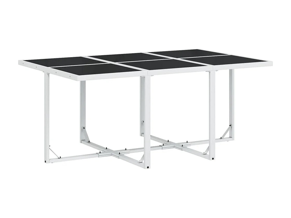 Ensemble à manger de jardin avec coussins 11pcs blanc textilène