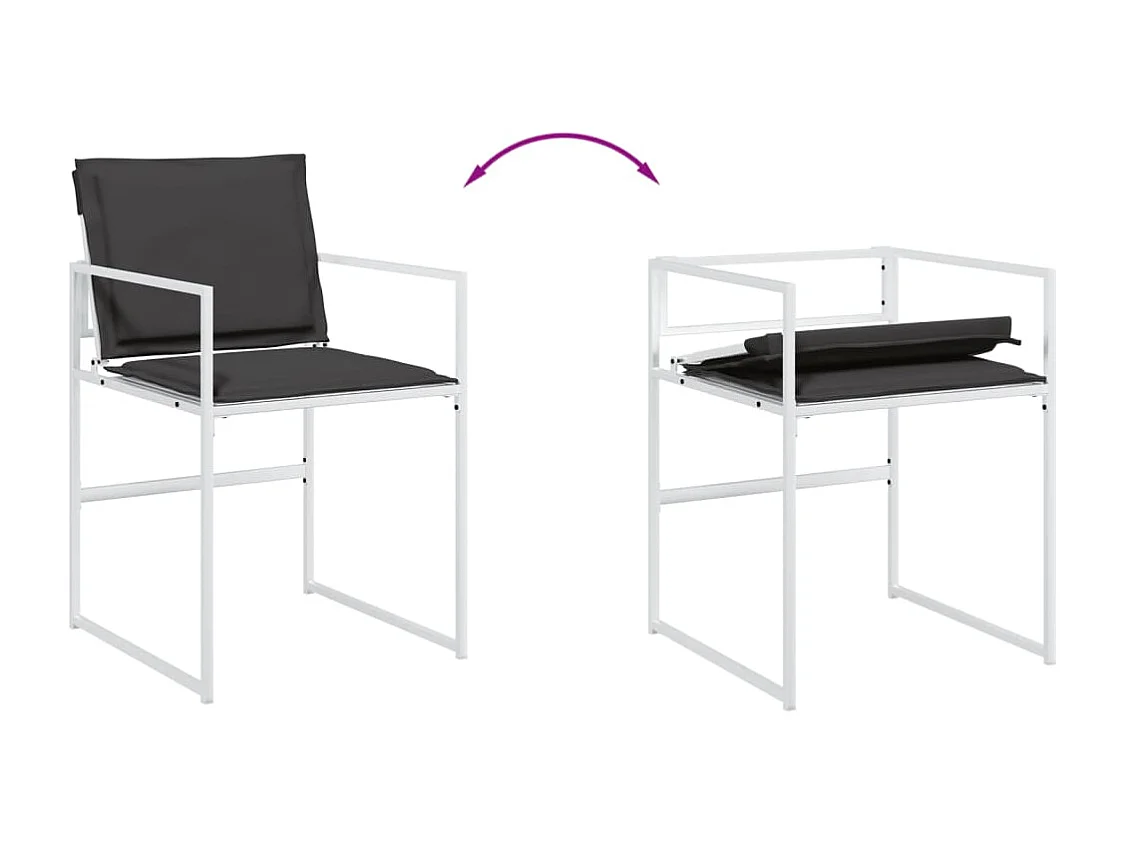 Ensemble à manger de jardin avec coussins 11pcs blanc textilène