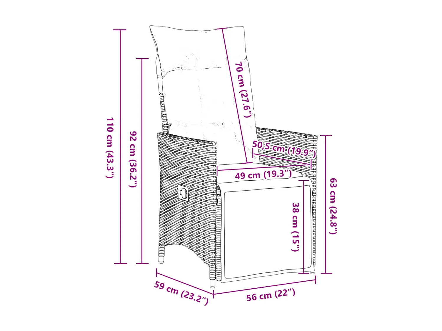 Ensemble de bistro de jardin 9 pcs coussins marron poly rotin