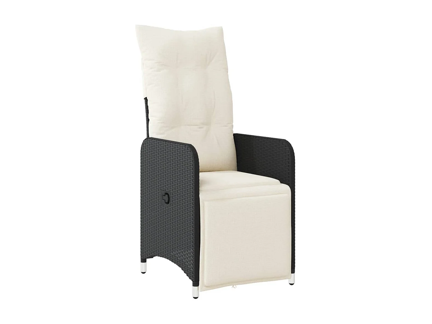 Ensemble de bistro de jardin 7 pcs coussins noir poly rotin