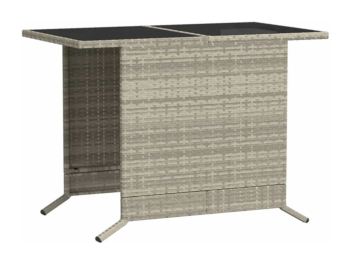 3-tlg. Bistro-Set mit Kissen Hellgrau Poly Rattan