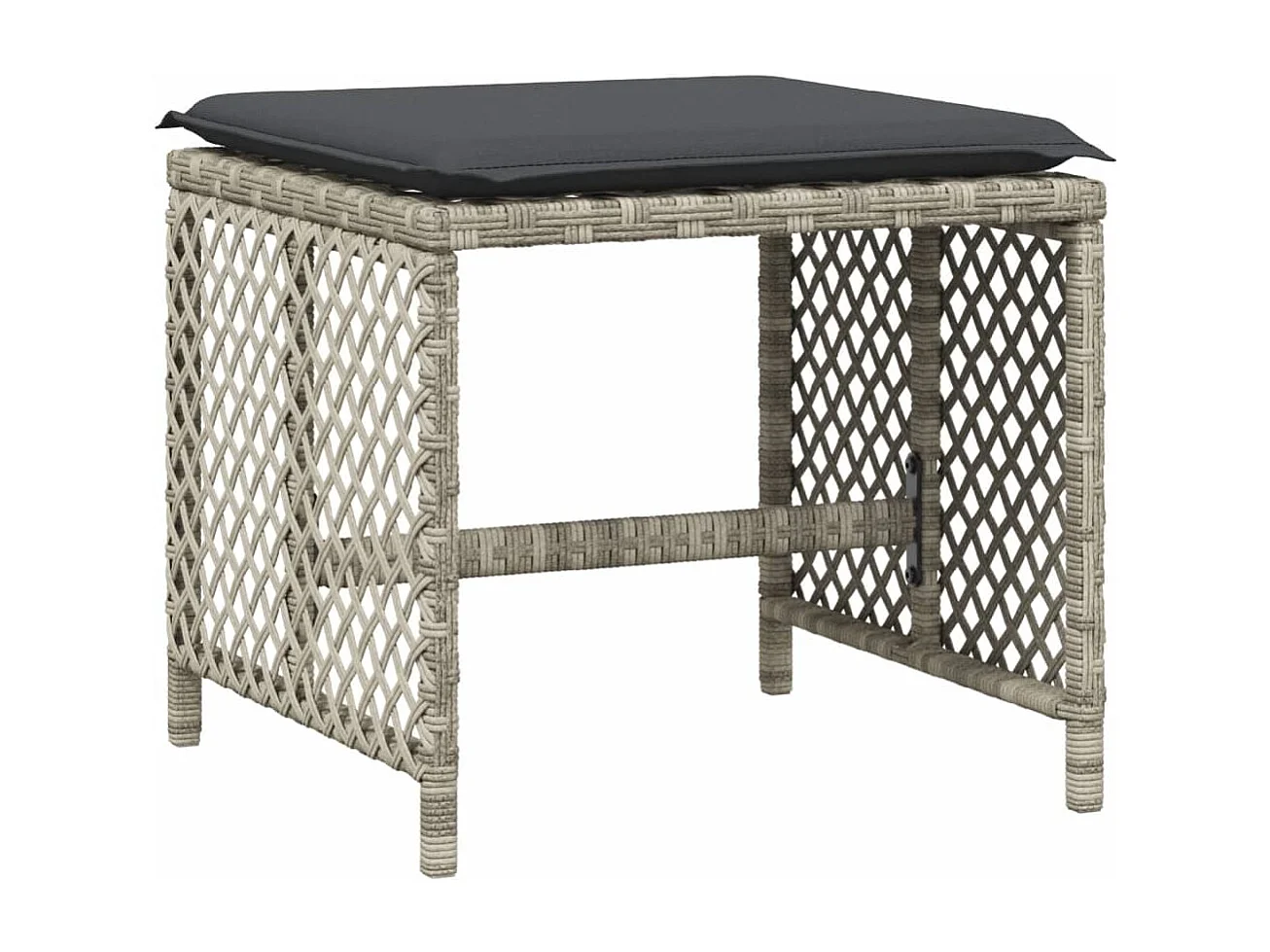 Ensemble à manger de jardin et coussins 17 pcs gris clair rotin