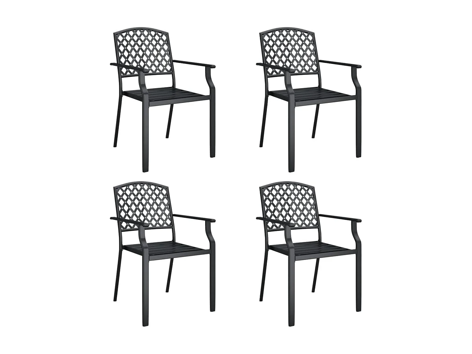 Ensemble à manger de jardin 5 pcs anthracite acier