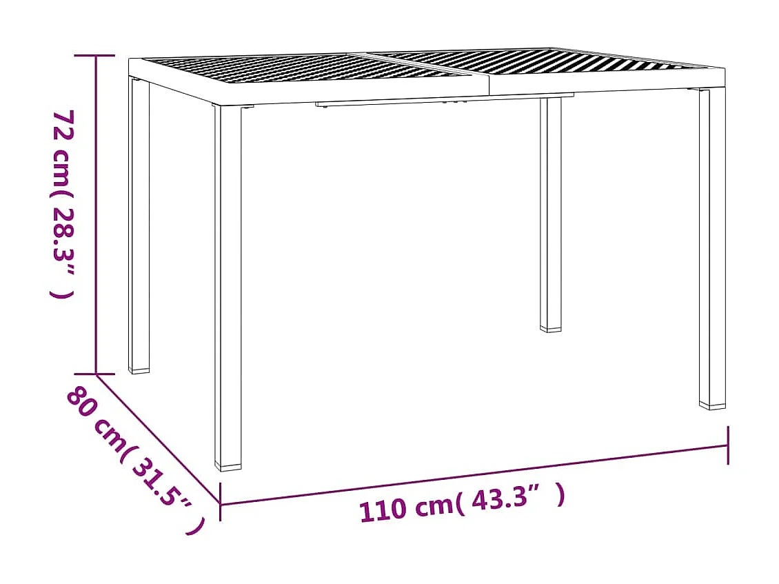 Ensemble à manger de jardin 5 pcs anthracite acier