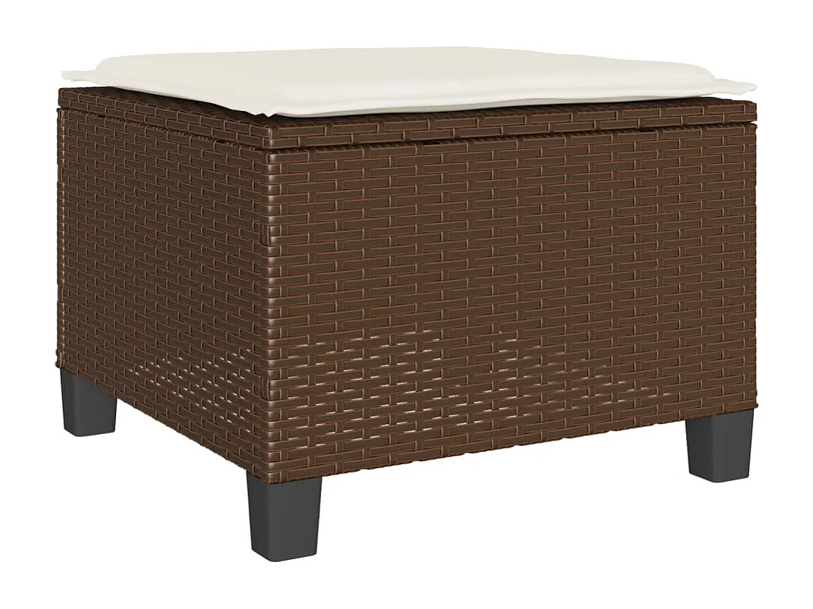 3-delige Bistroset met kussens poly rattan bruin