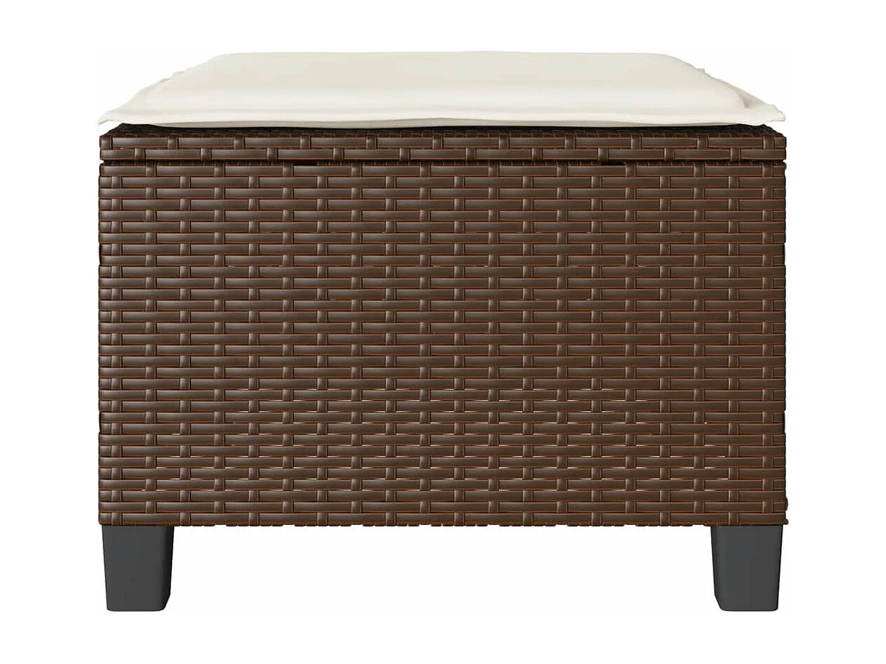 3-delige Bistroset met kussens poly rattan bruin