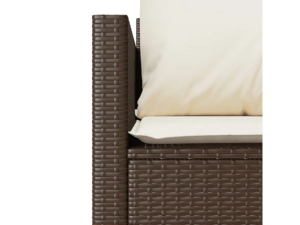 Ensemble de bistro 3 pcs avec coussins marron résine tressée