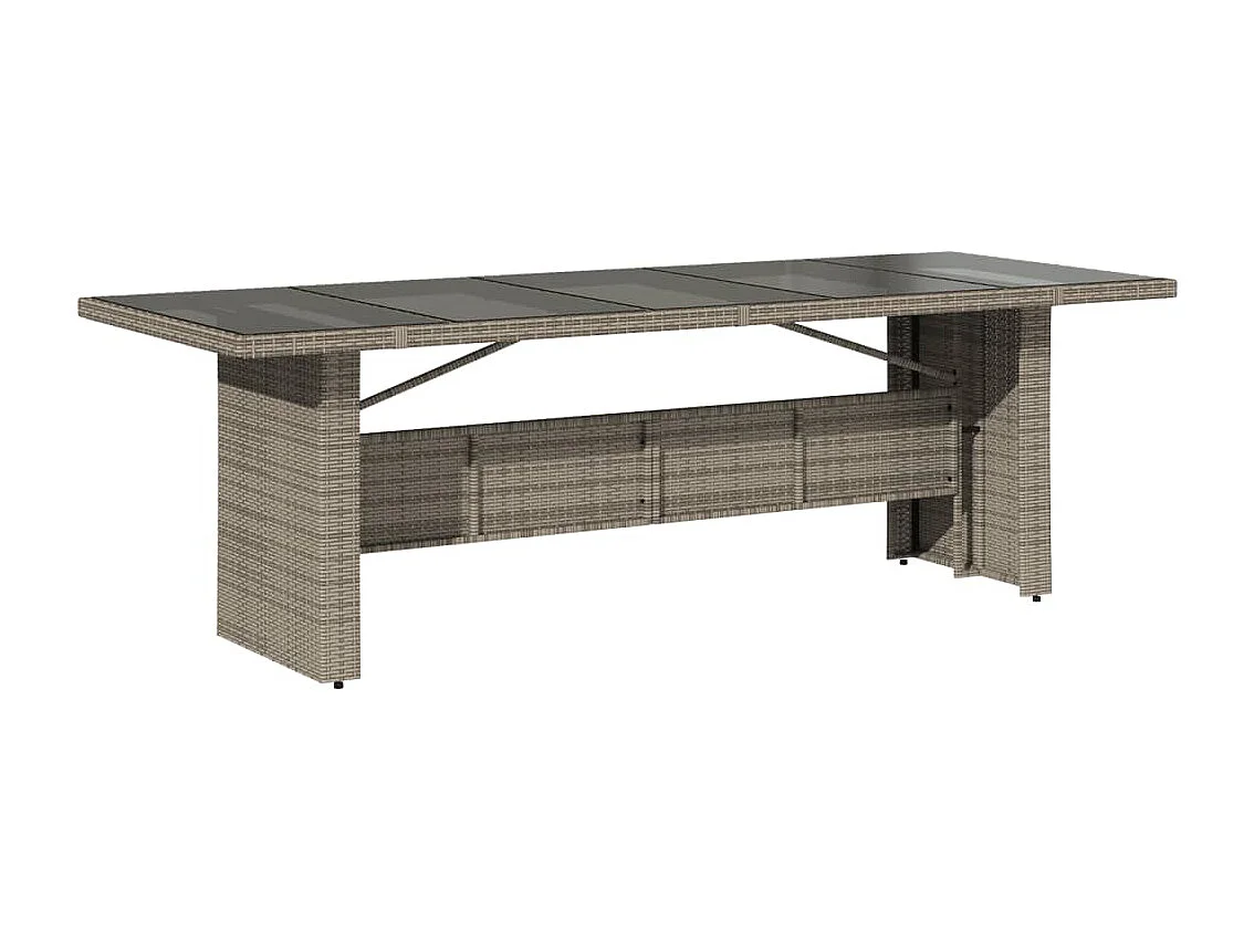 Set Bistrò da Giardino 9 pz con Cuscini in Polyrattan Grigio