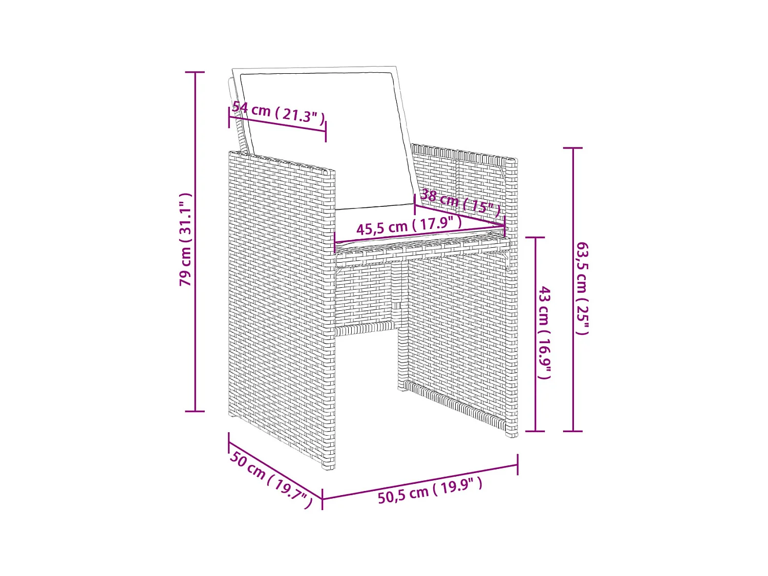 17-tlg. Garten-Essgruppe mit Kissen Grau Poly Rattan