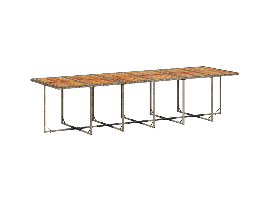 17-tlg. Garten-Essgruppe mit Kissen Grau Poly Rattan
