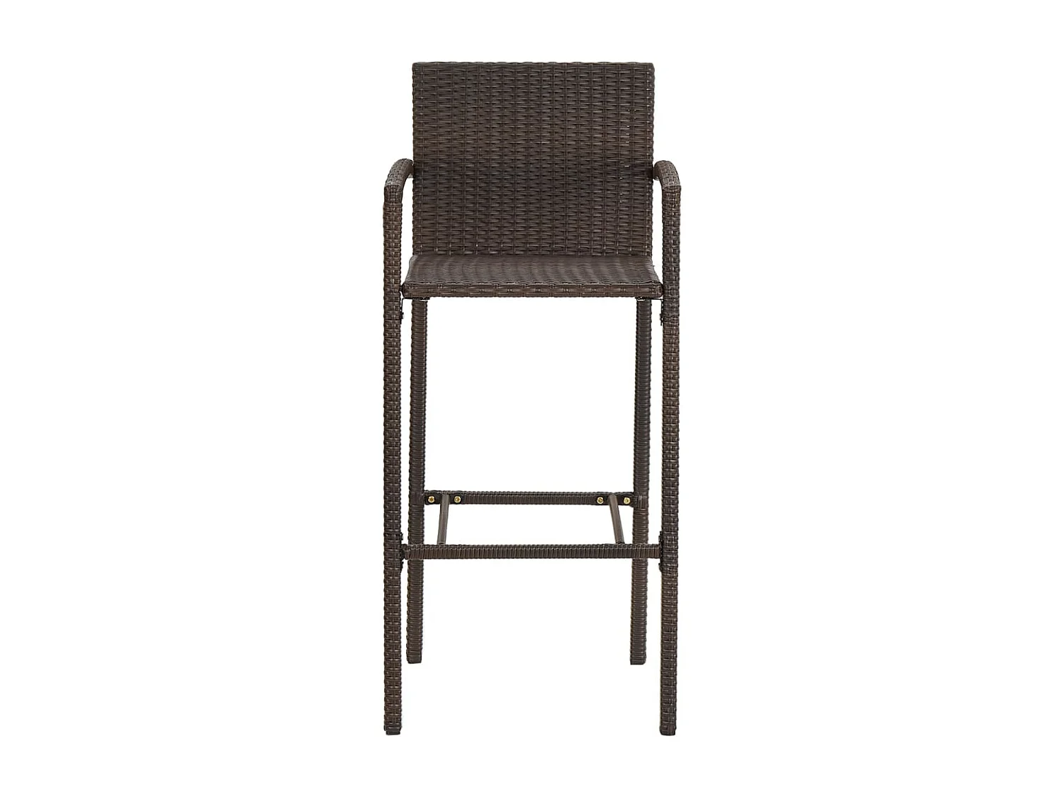 Ensemble de bar de jardin 5 pcs marron bois massif acacia rotin