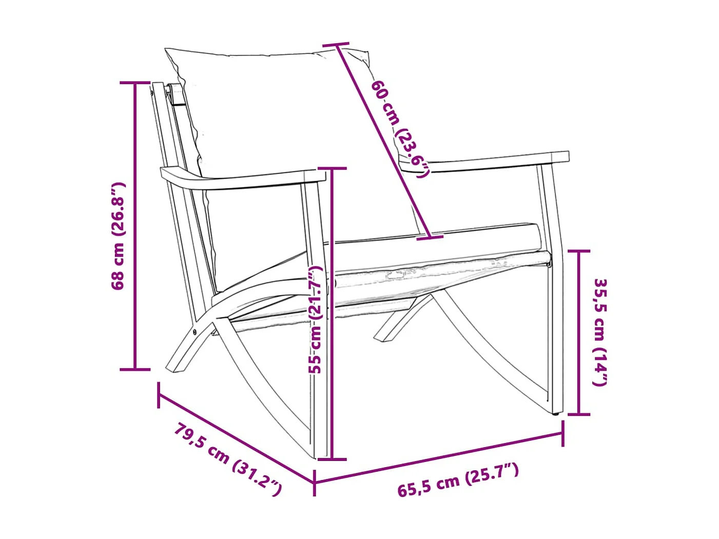 Chaises de jardin avec coussins lot de 2 noir acier