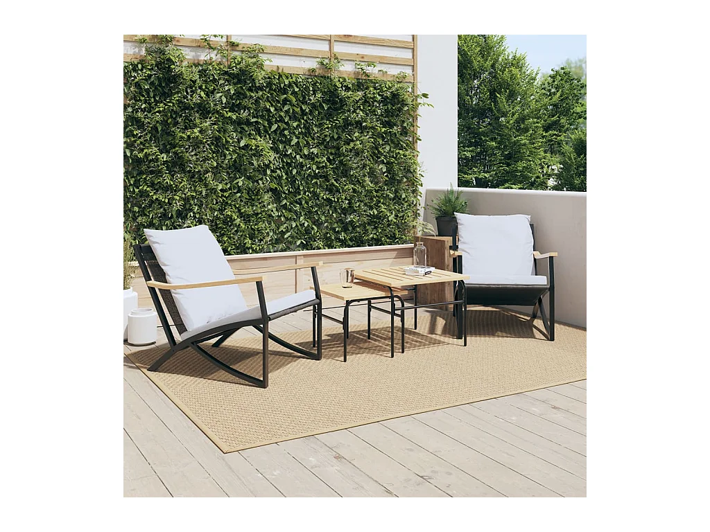 Chaises de jardin avec coussins lot de 2 noir acier