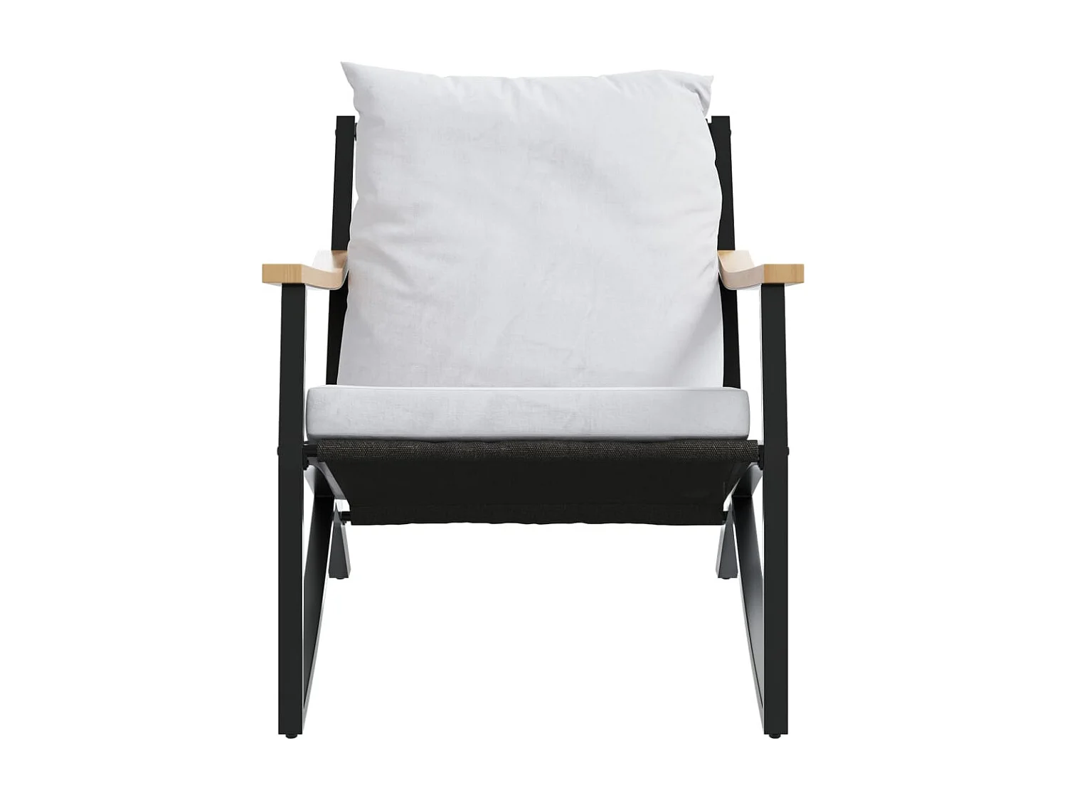 Chaises de jardin avec coussins lot de 2 noir acier