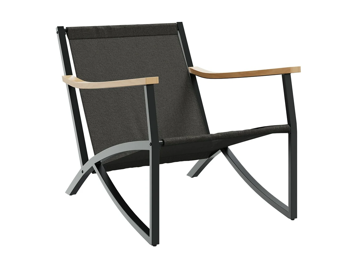 Chaises de jardin avec coussins lot de 2 noir acier