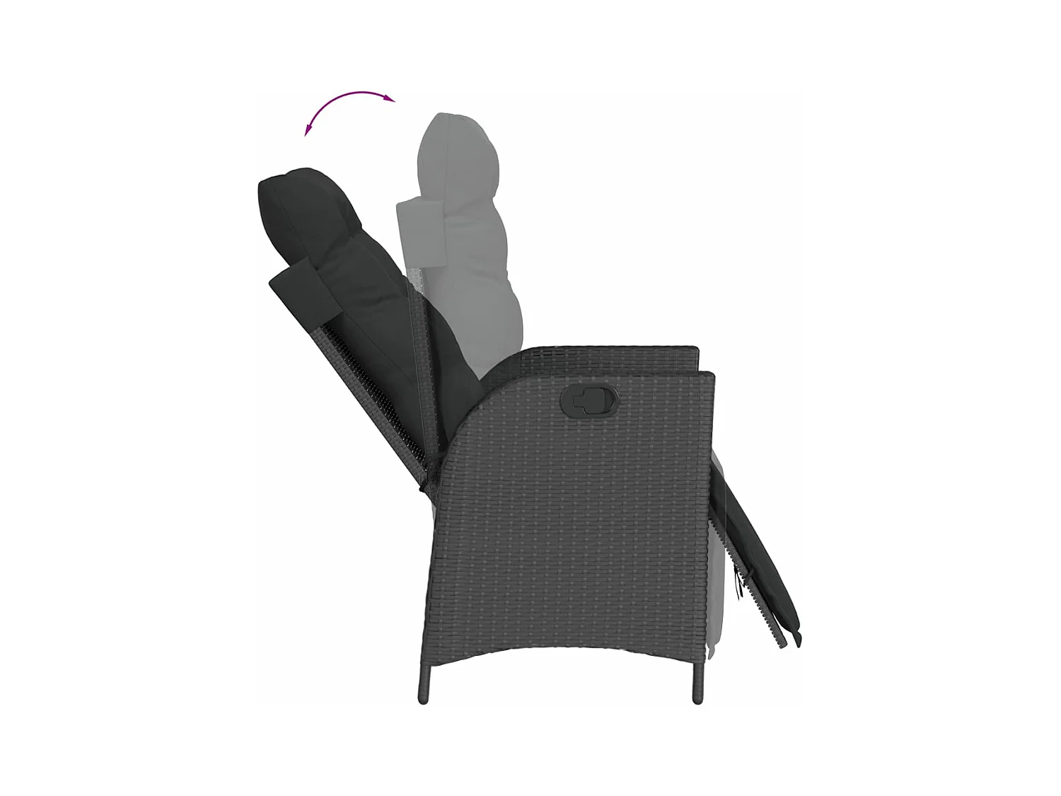 Ensemble à manger de jardin coussins 7pcs Noir Résine tressée