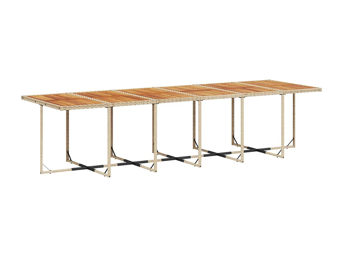 13 pcs conjunto de jantar p/ jardim com almofadões vime PE bege