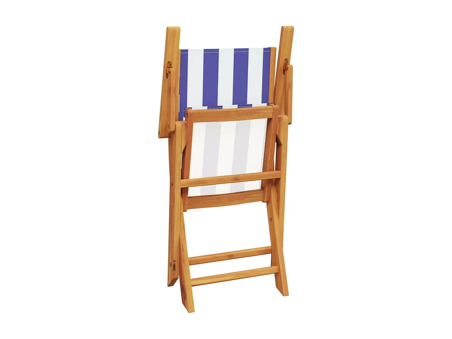 Set da Bistrot 3pz Blu e Bianco in Tessuto e Legno Massello