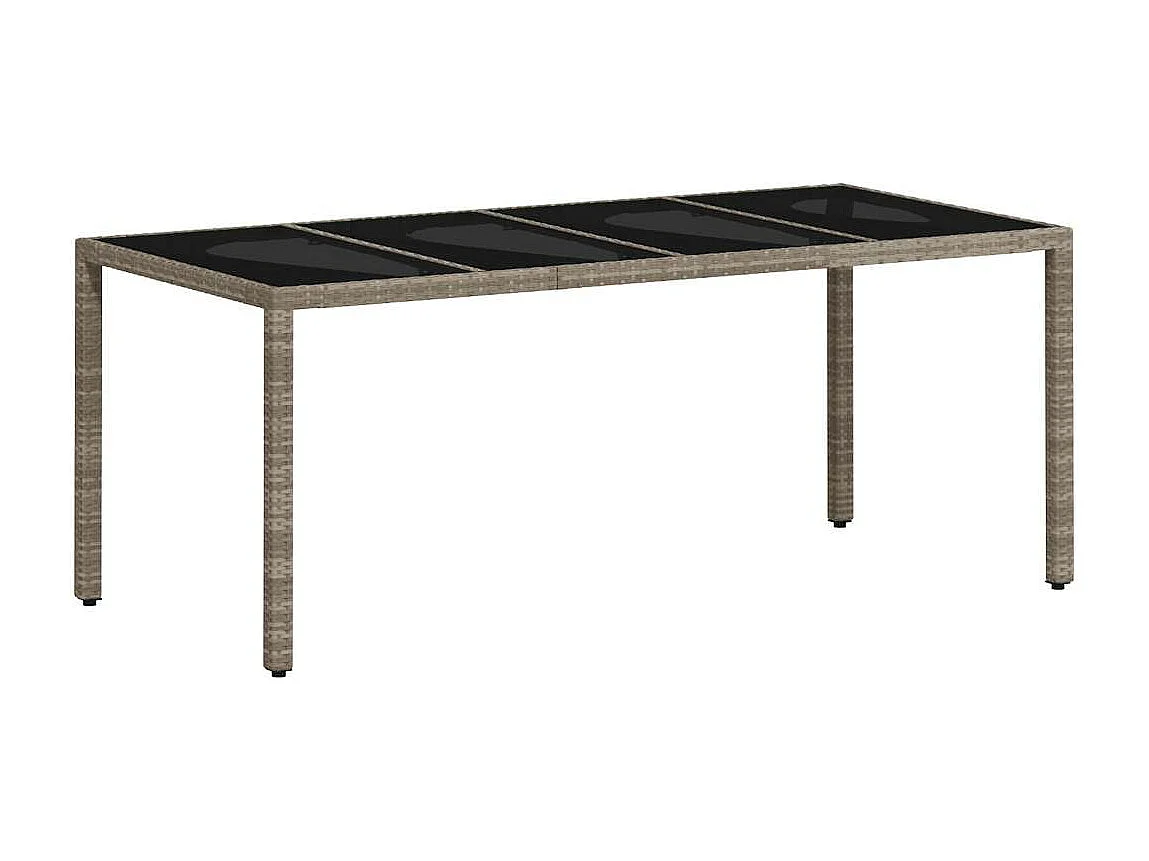 Ensemble à manger de jardin avec coussins 9 pcs rotin et verre