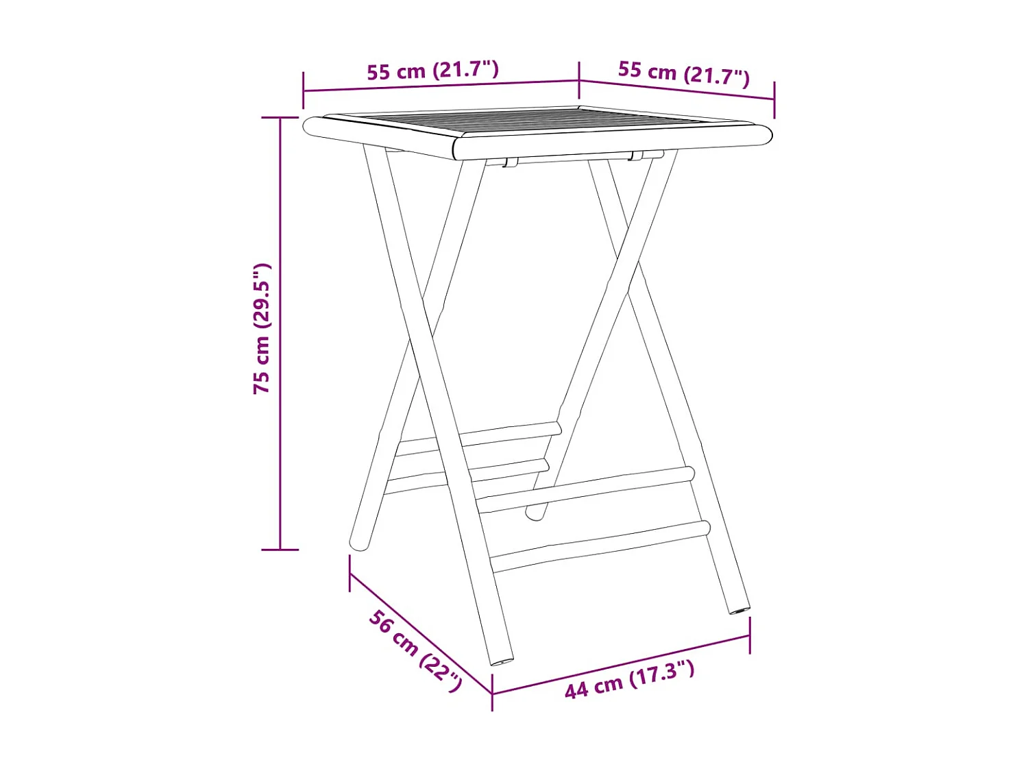 Ensemble de bistro 3 pcs bambou