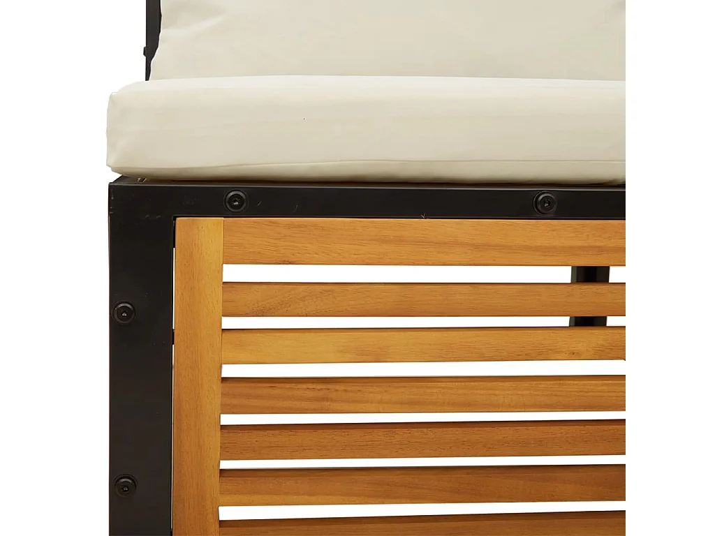 4 pcs conjunto de sofás de jardim com almofadões acácia maciça