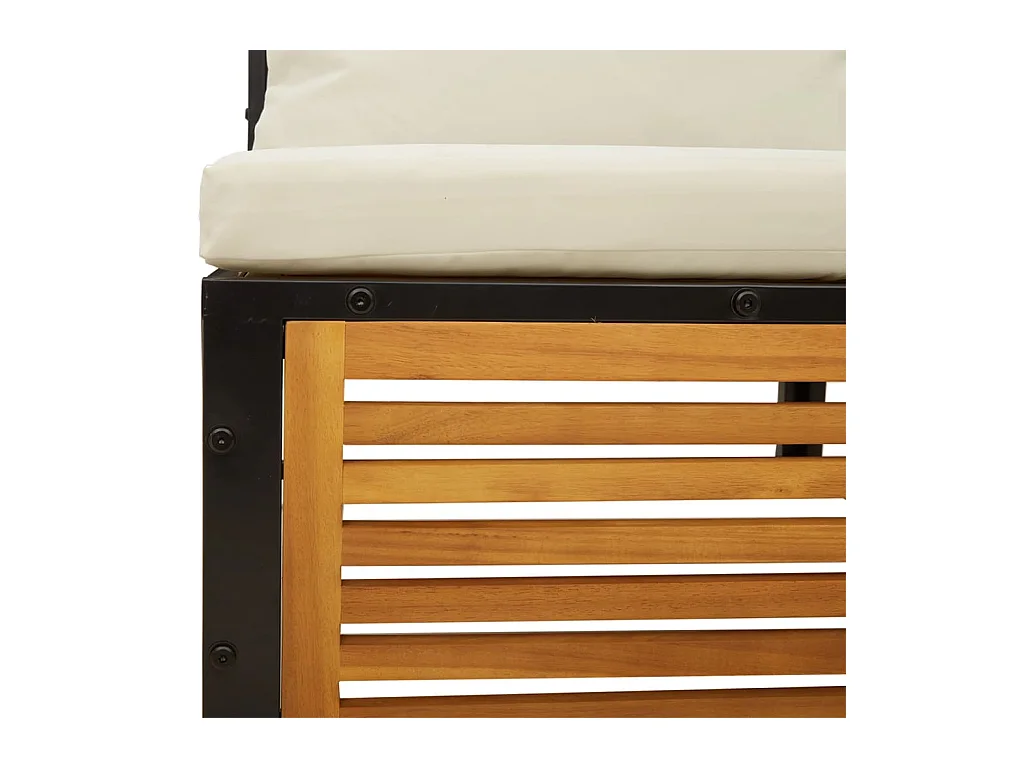 4-delige Loungeset met kussens massief acaciahout