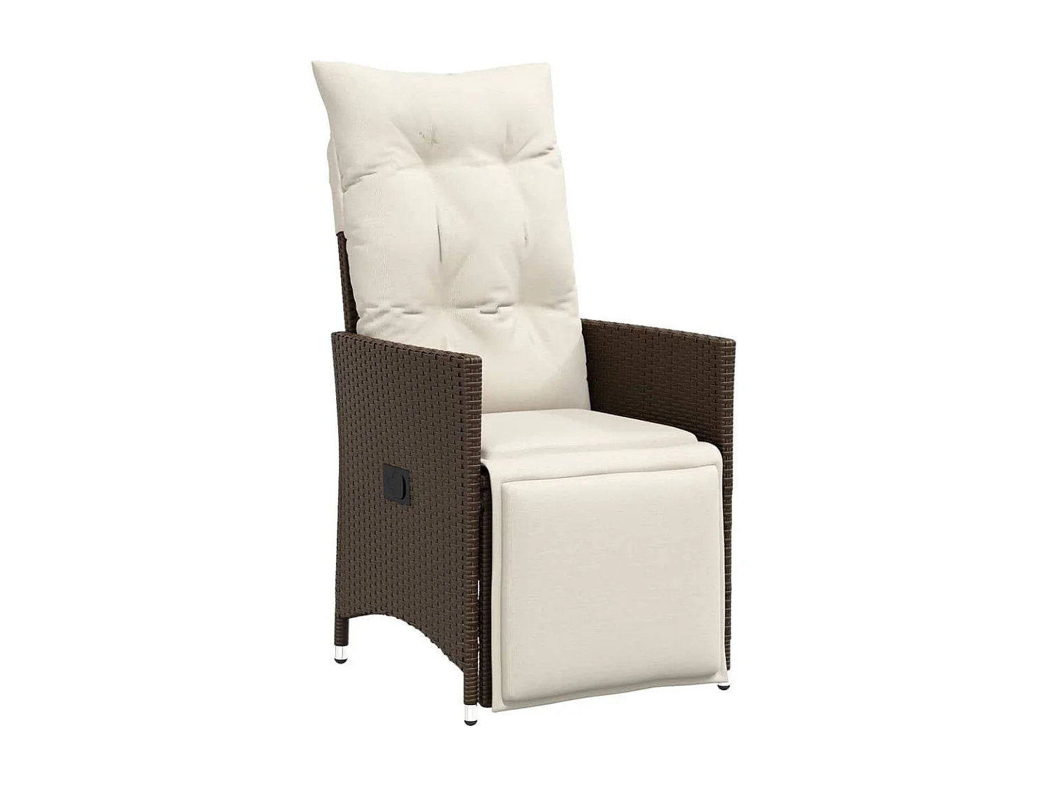 Ensemble de bistro de jardin 3 pcs coussins marron poly rotin