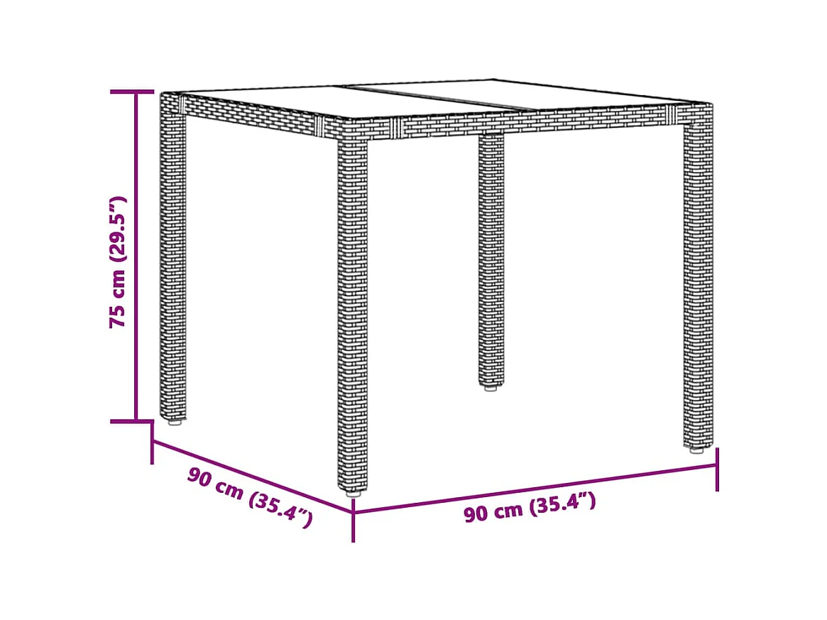 Ensemble de bistro de jardin 3 pcs coussins marron poly rotin
