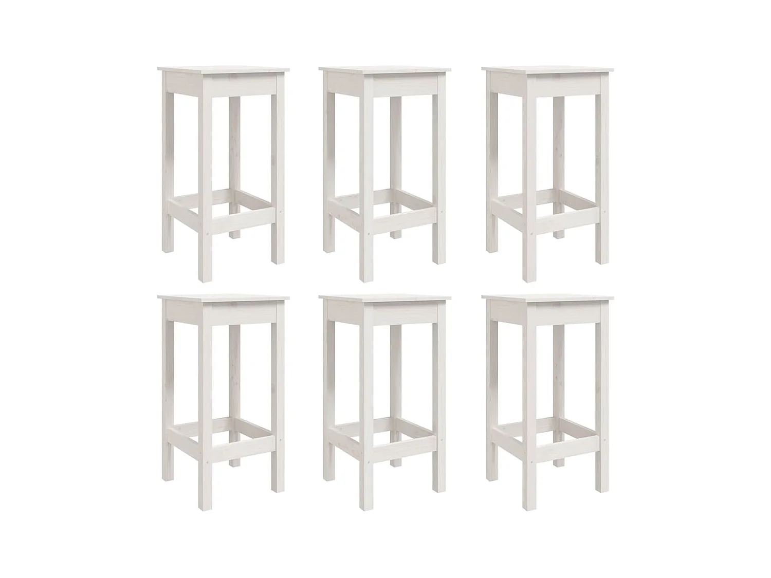 Ensemble de bar de jardin 7 pcs blanc bois de pin massif