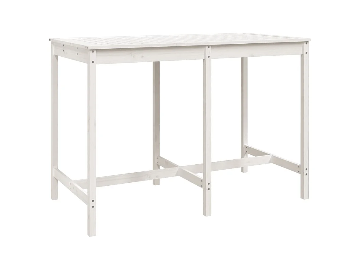 Ensemble de bar de jardin 7 pcs blanc bois de pin massif
