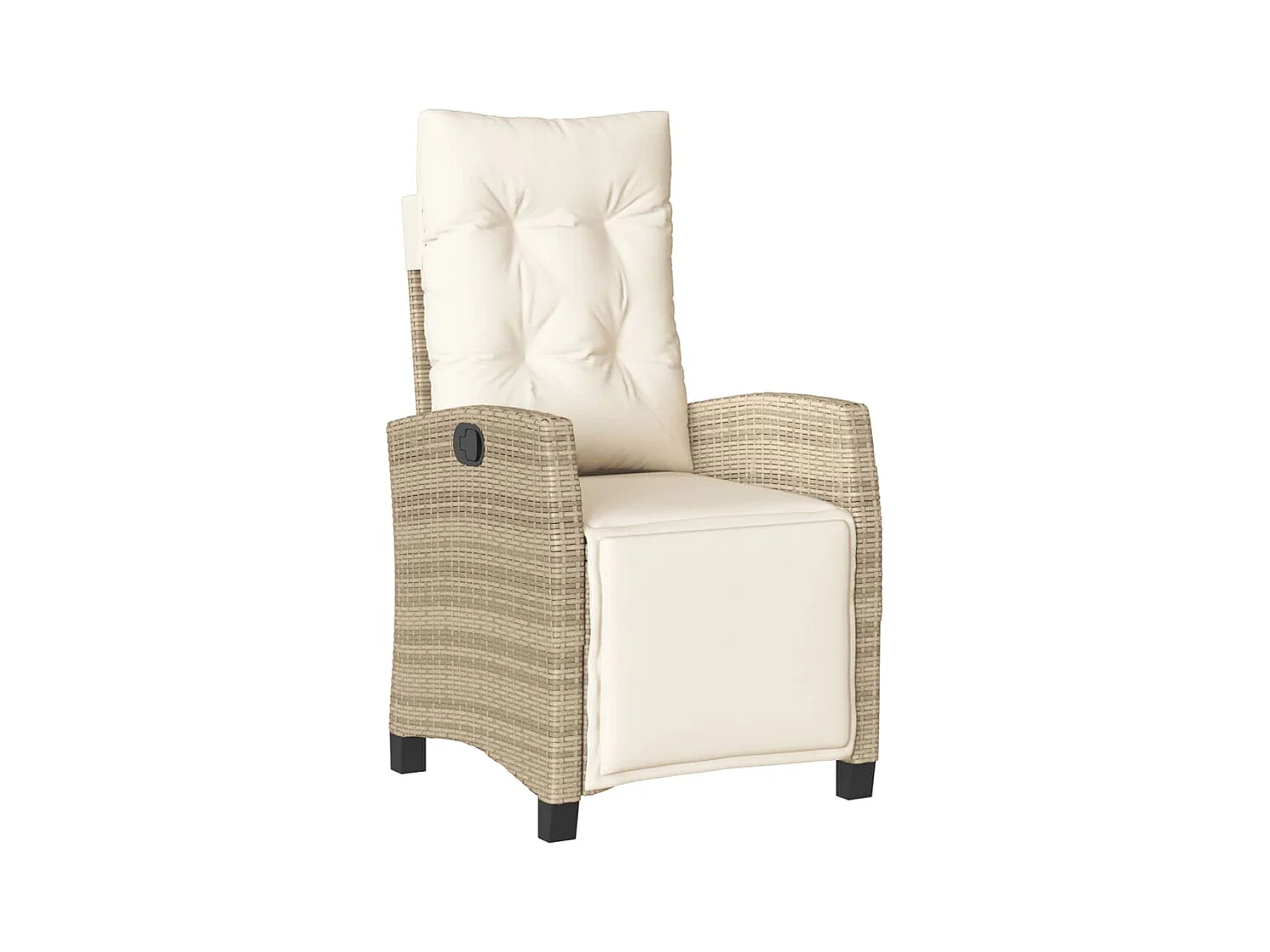 Ensemble à manger de jardin avec coussins 5pcs Beige poly rotin