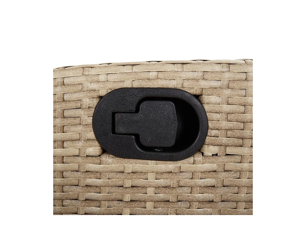Ensemble à manger de jardin avec coussins 5pcs Beige poly rotin