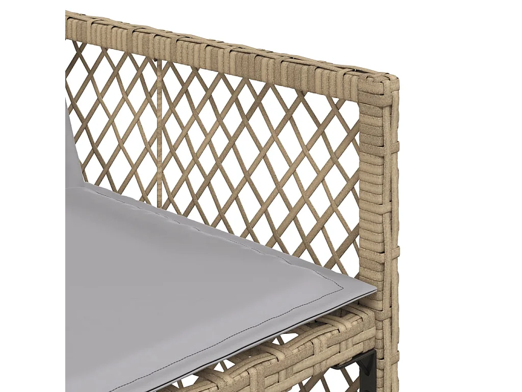 Set Pranzo da Giardino 11 pz con Cuscini Beige Misto Polyrattan