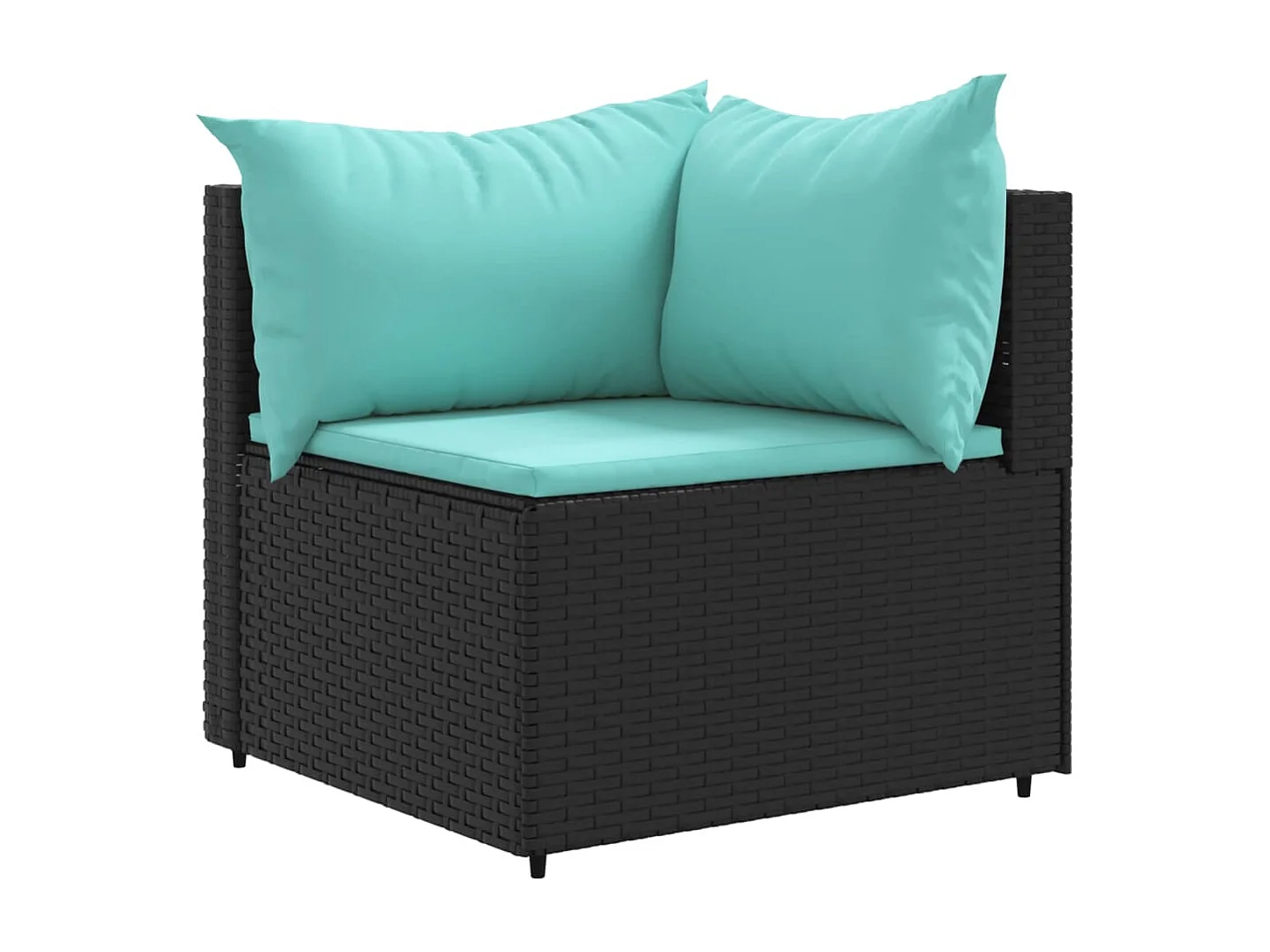 6-tlg. Garten-Lounge-Set mit Kissen Schwarz Poly Rattan
