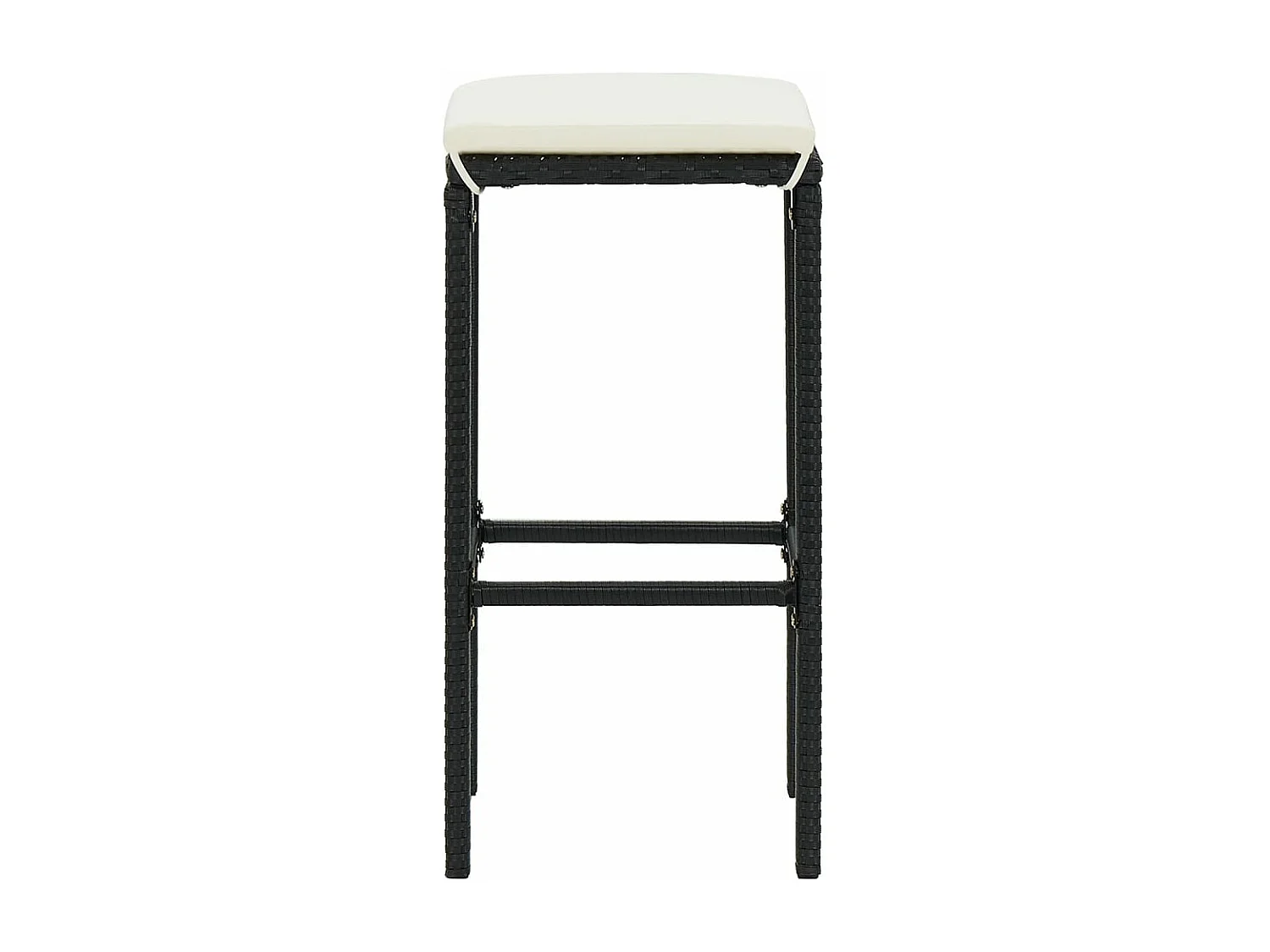 Ensemble de bar de jardin 3 pcs noir bois massif acacia rotin