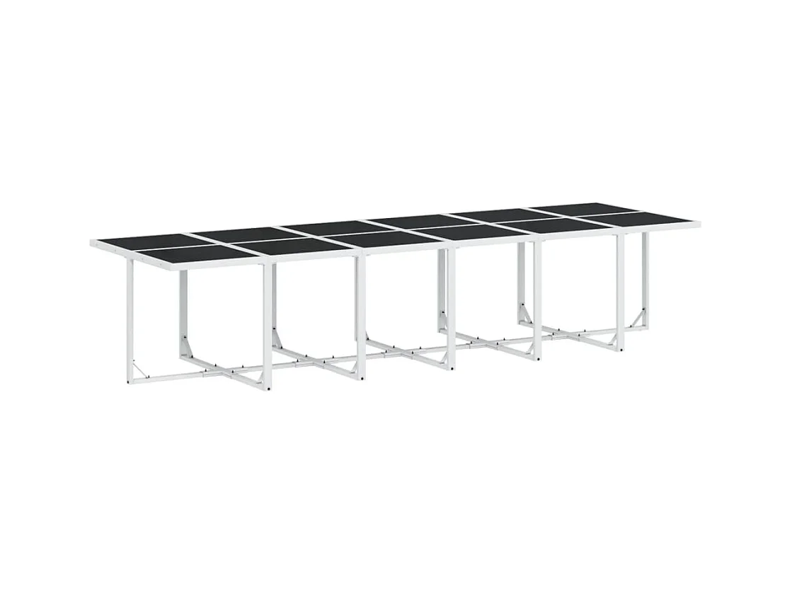 Ensemble à manger de jardin avec coussins 17pcs blanc textilène