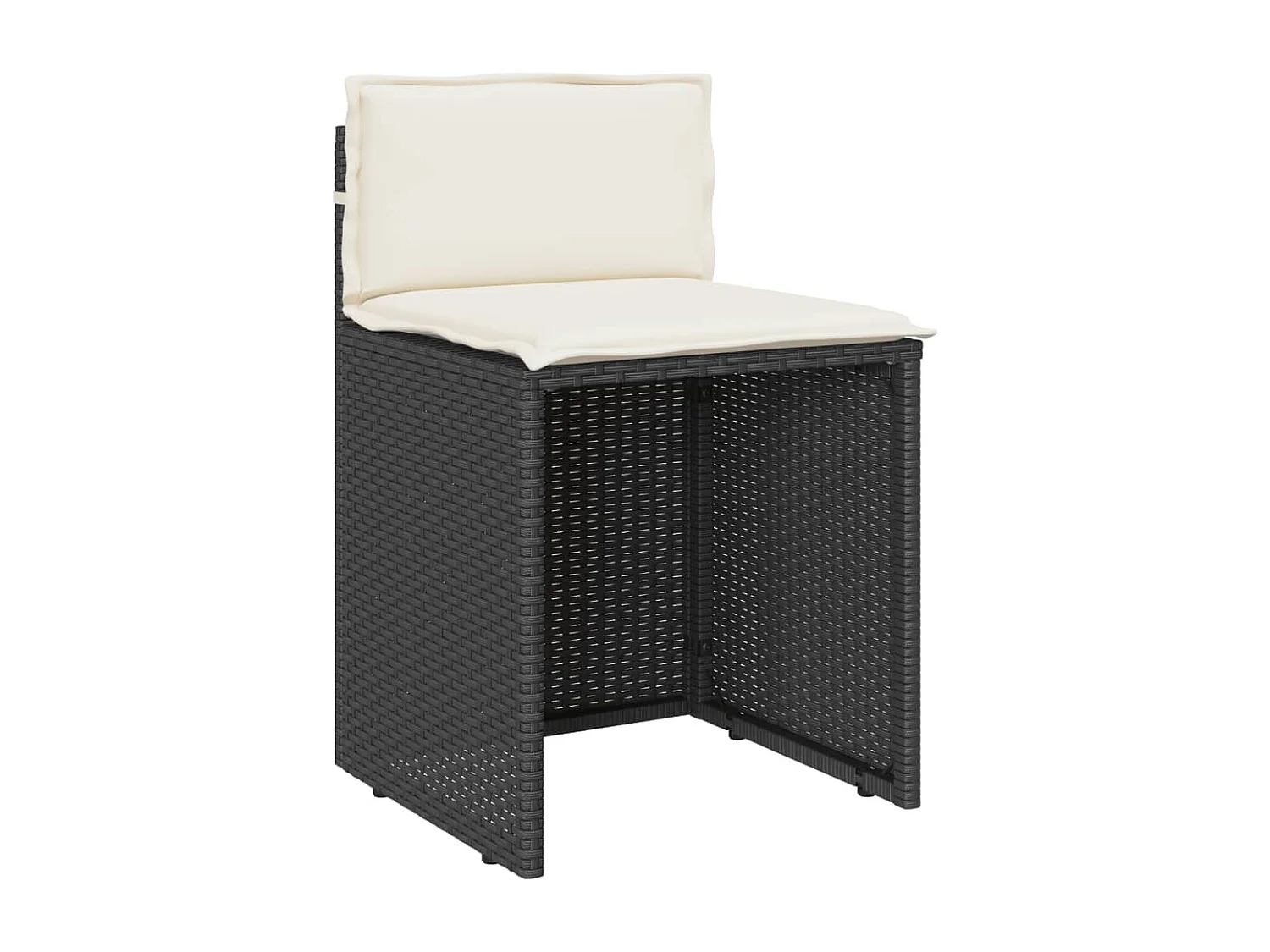 Set da Bistrò 3 pz con Cuscini Nero in Polyrattan