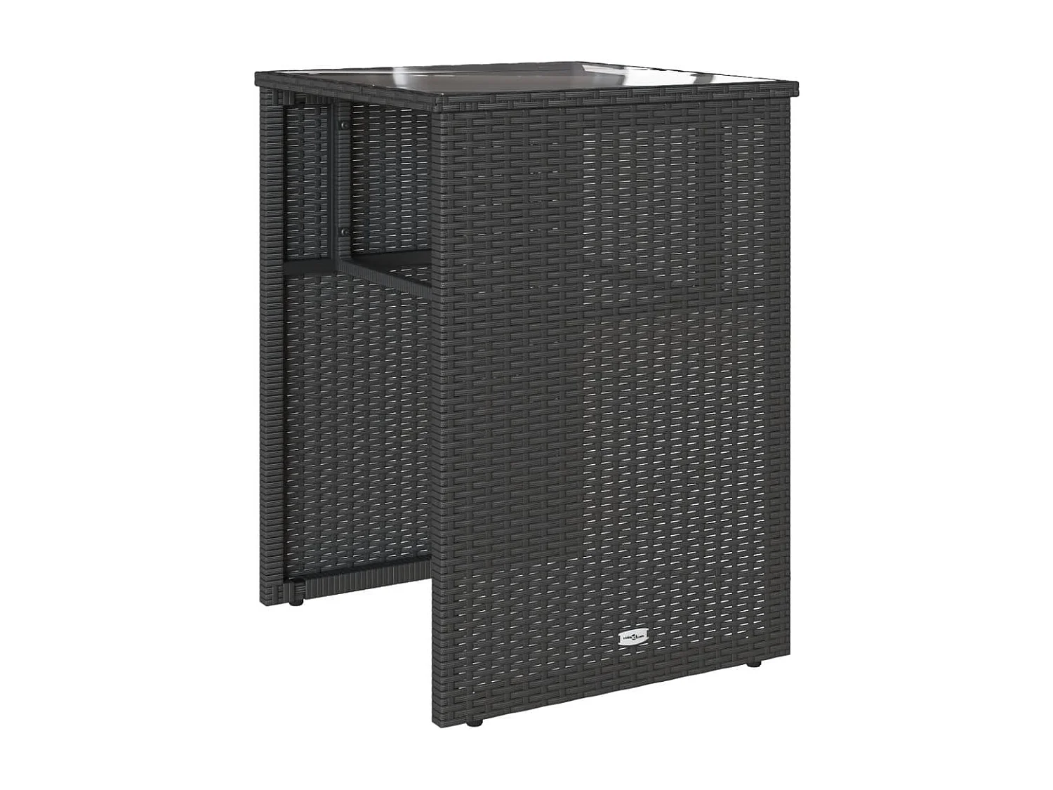 Ensemble de bistro 3 pcs avec coussins noir résine tressée