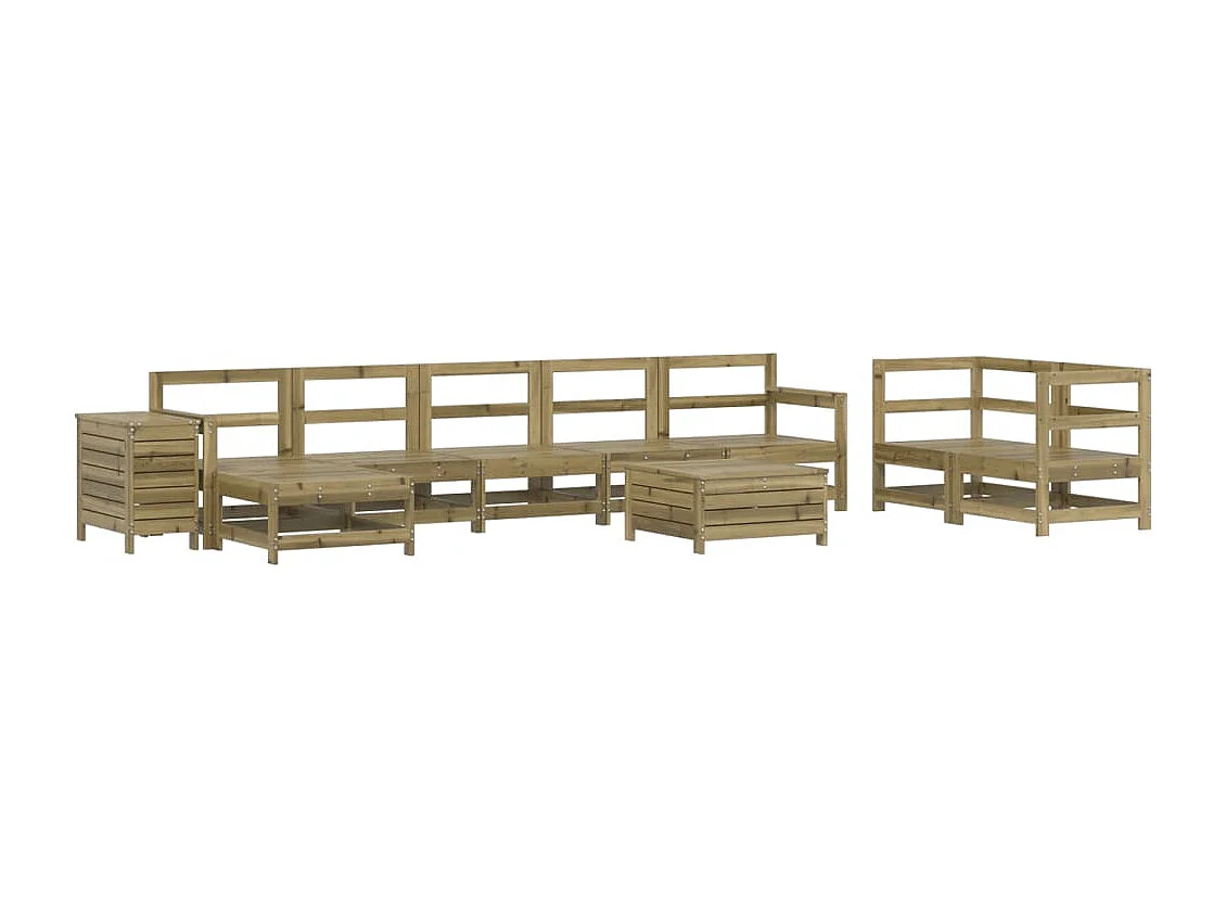 10 pcs conjunto sofás de jardim madeira de pinho impregnada